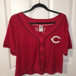 Pink Cincinnati Reds Crop Top